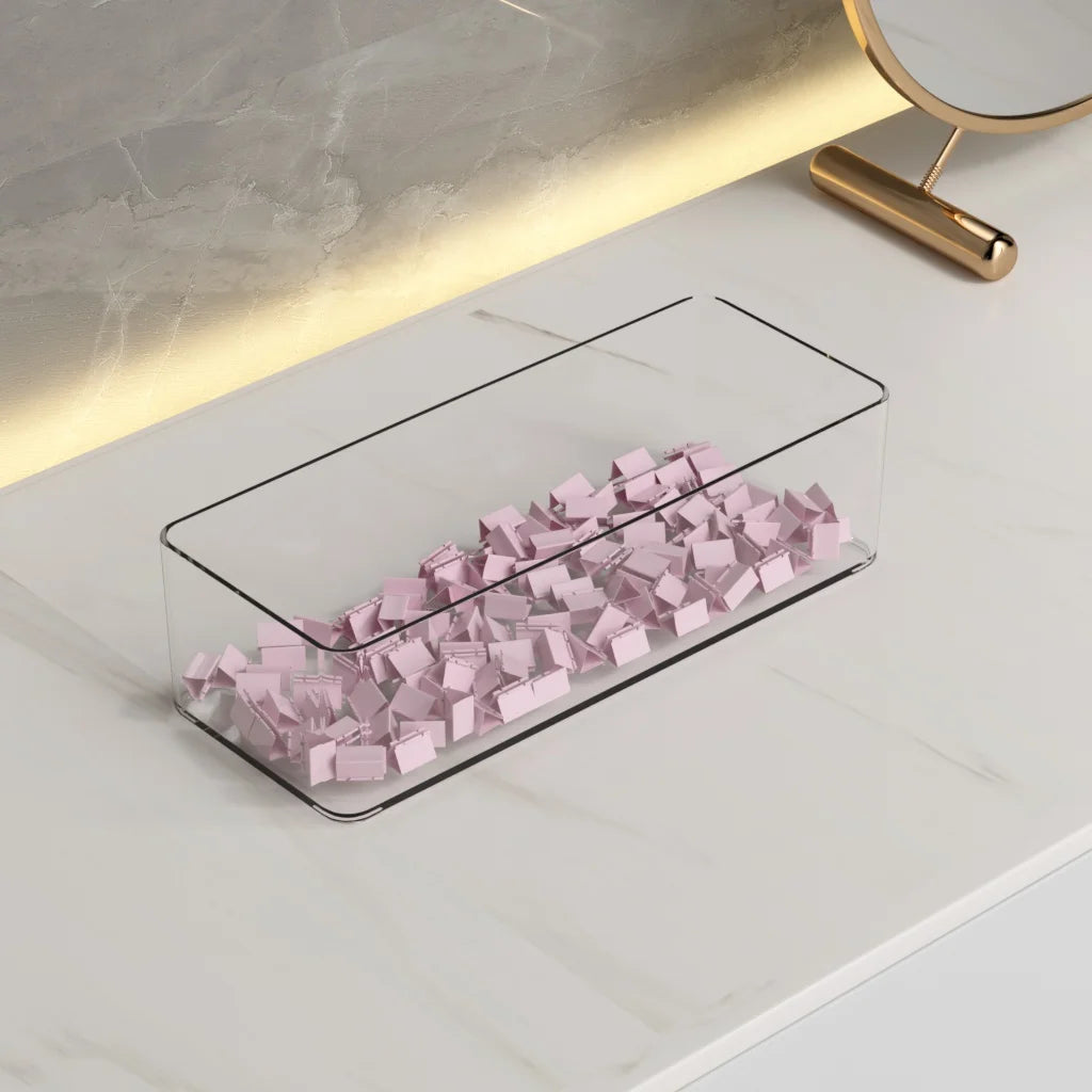 Clear Acrylic Makeup Brush Organizer with Lid