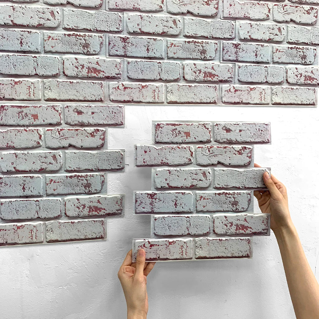Faux Brick 3D Wall Panels - Peel & Stick Self-Adhesive Tiles