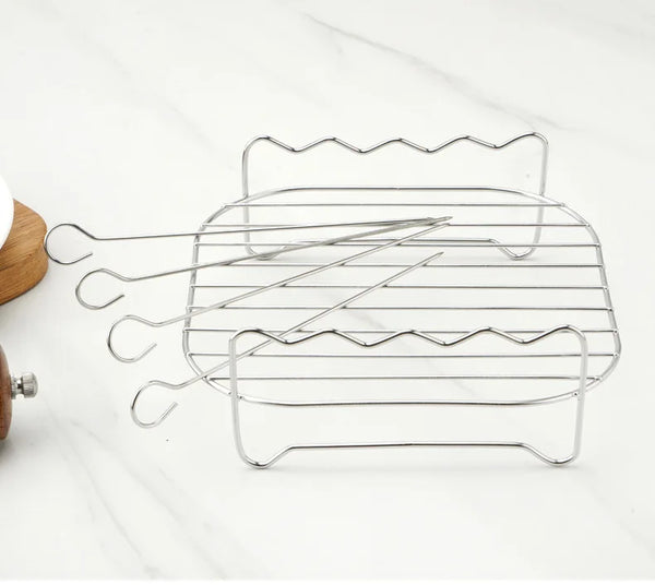 Stainless Steel Skewer Rack for Air Fryers & Grills