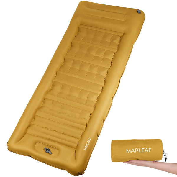 Inflatable Camping Air Mattress with Built-In Pillow & Foot Pump
