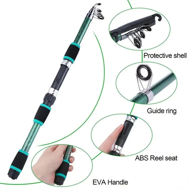 Telescopic Fishing Rod & Reel Combo Kit with Tackle Set