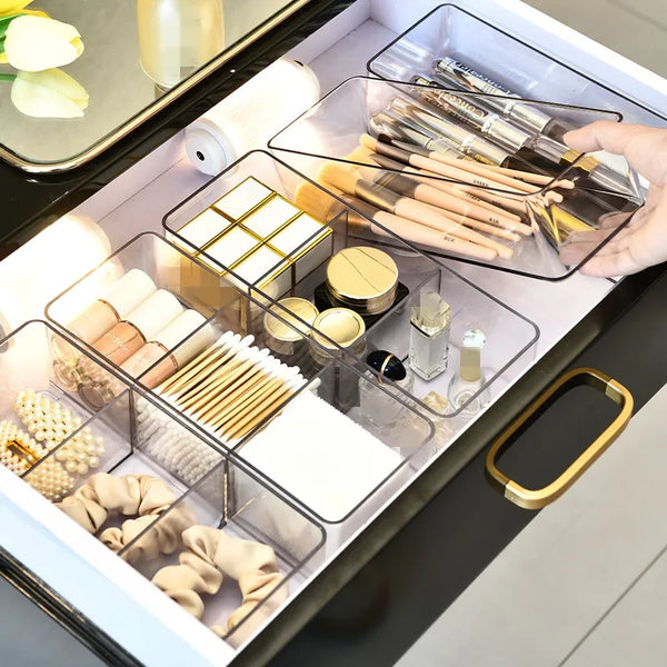 Clear Acrylic Makeup Brush Organizer with Lid