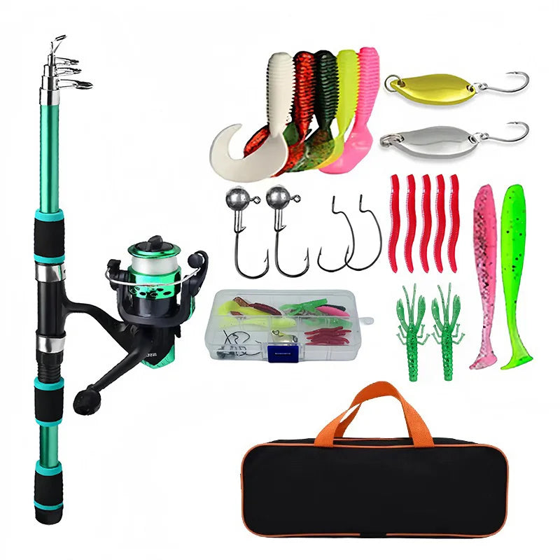 Telescopic Fishing Rod & Reel Combo Kit with Tackle Set