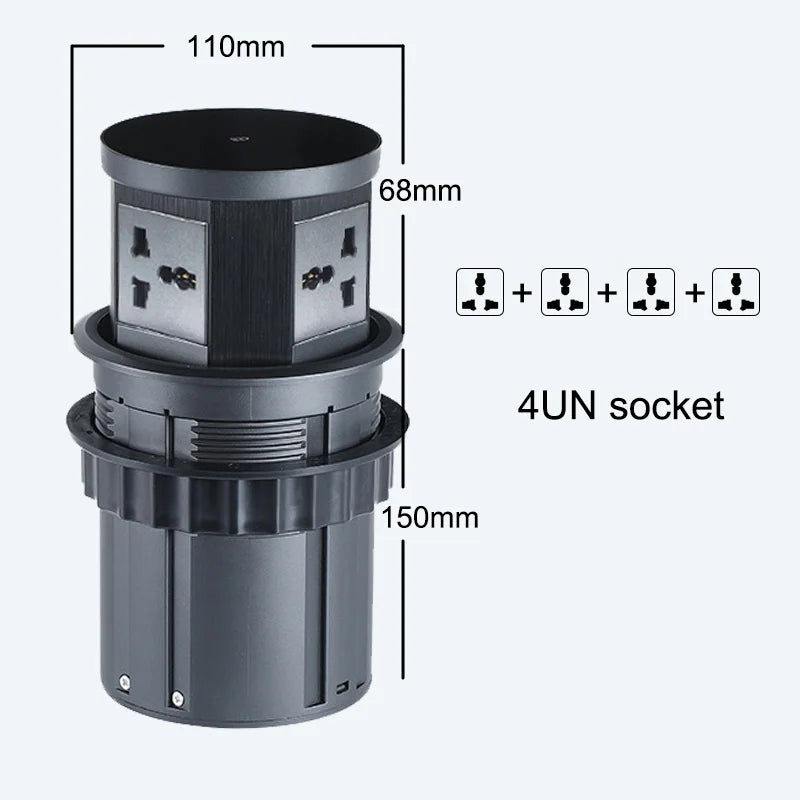 Pop-Up Desktop Power Socket with Wireless Charging & USB Ports