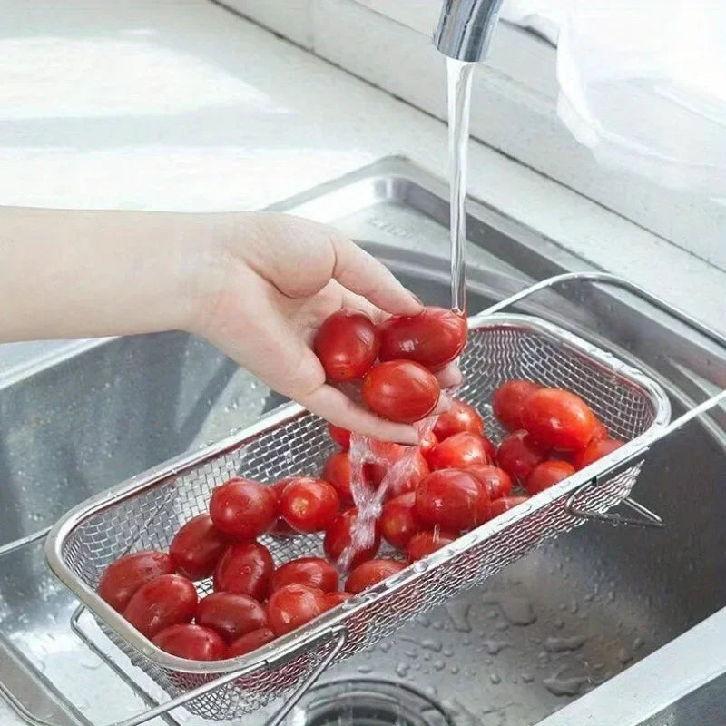 Stainless Steel Over-Sink Colander with Telescopic Handle Main image