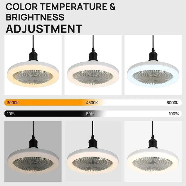 Smart Ceiling Fan Light with Remote Control – E27 Base