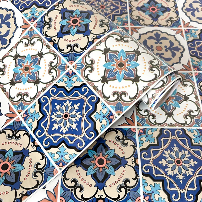 Retro European Tile Self-Adhesive Wallpaper Roll Secondary image