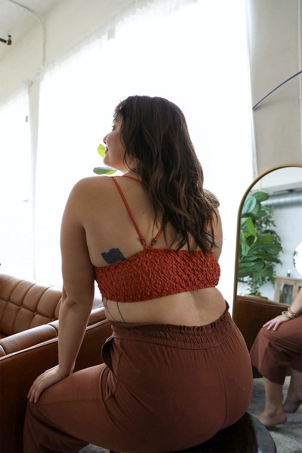 Plus Size Crochet Lace Longline Bralette