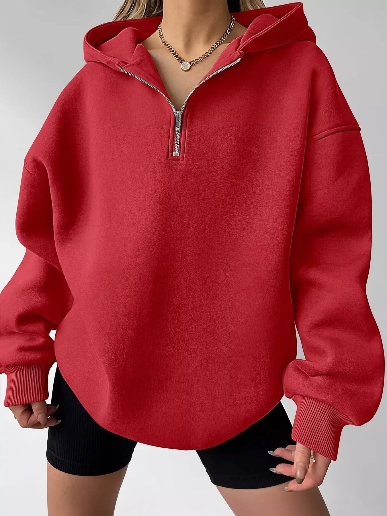 Oversized Quarter-Zip Hoodie Secondary image
