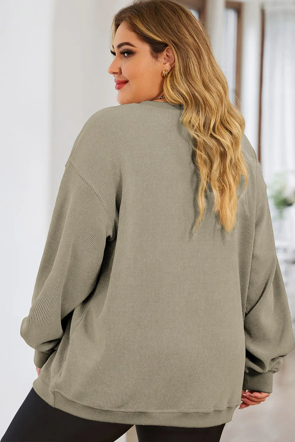 Plus Size Dropped-Shoulder Sweatshirt Secondary image