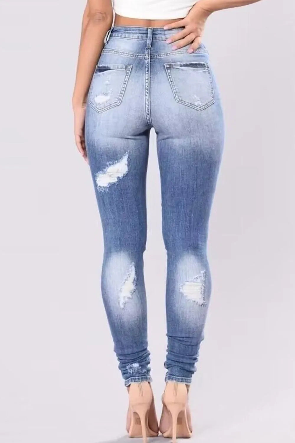 Distressed High-Waist Skinny Jeans Secondary image
