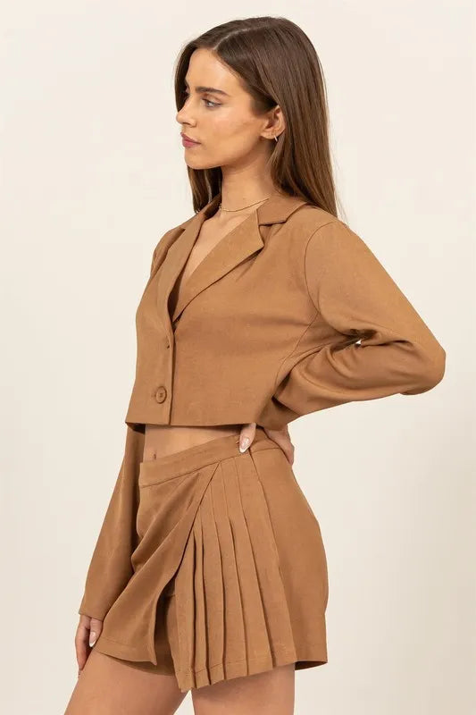 Cropped Button-Down Blazer Secondary image
