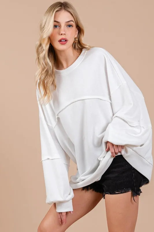 Exposed Seam Oversized Sweatshirt Secondary image