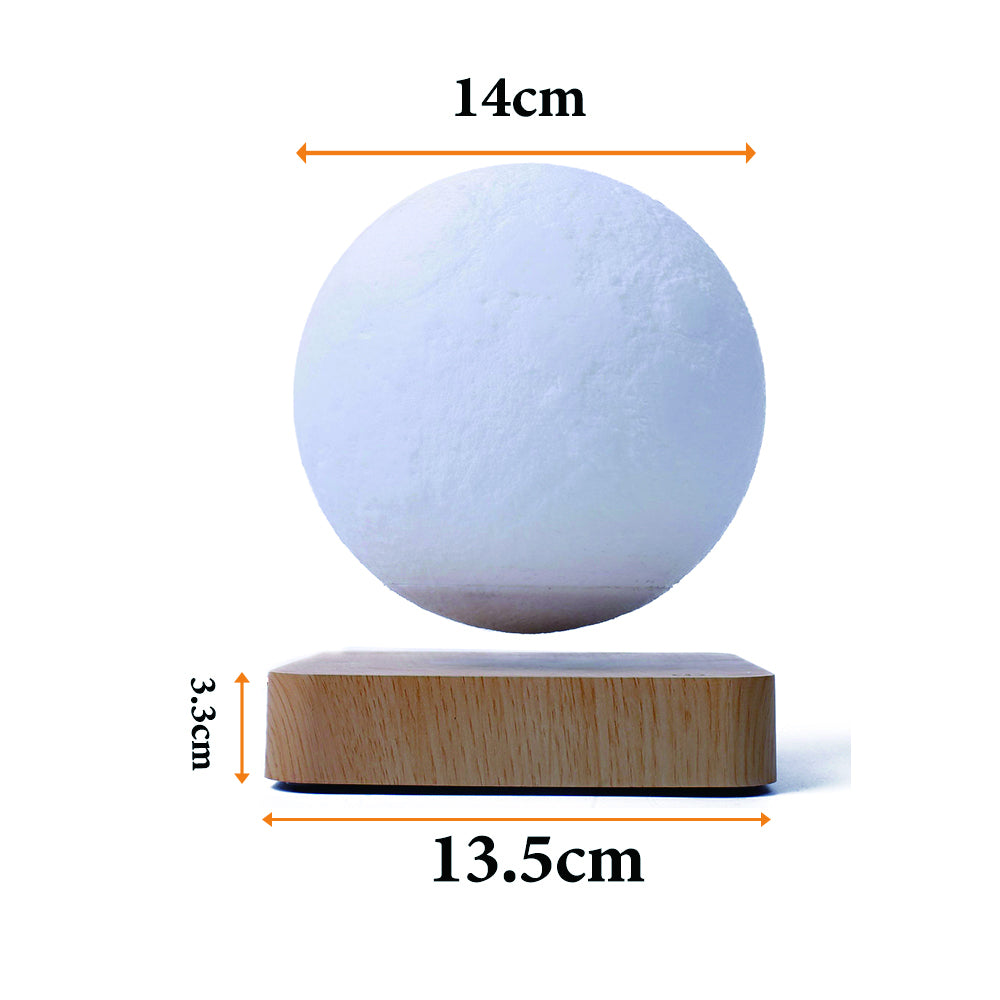 Levitating 3D Moon Lamp with Wood Base