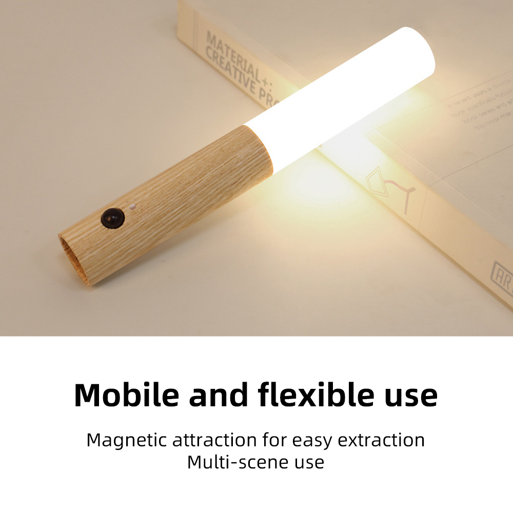 Wooden Motion-Sensor Portable LED Wall Lamp Secondary image