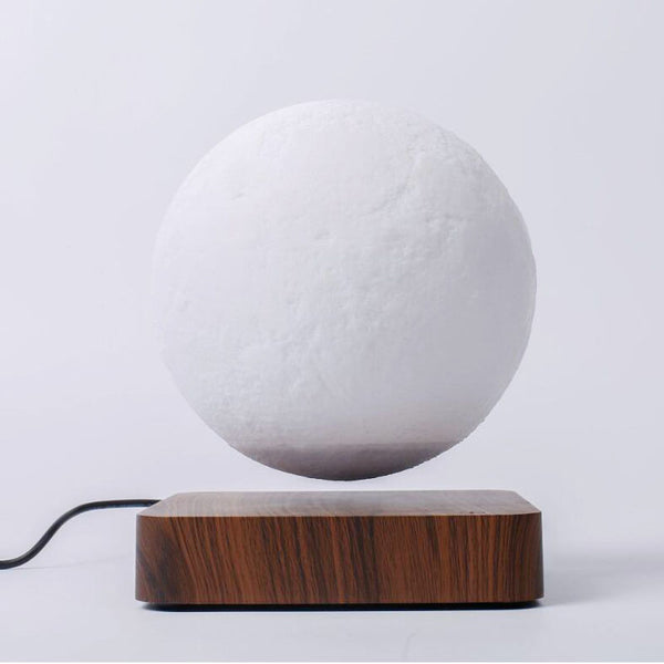 Levitating 3D Moon Lamp with Wood Base