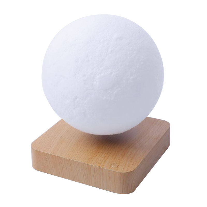 Levitating 3D Moon Lamp with Wood Base