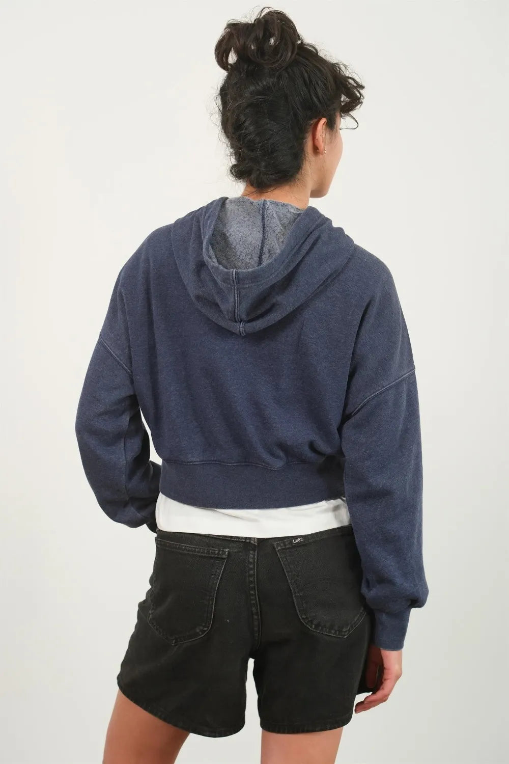 Drop Shoulder Cropped Hoodie Secondary image