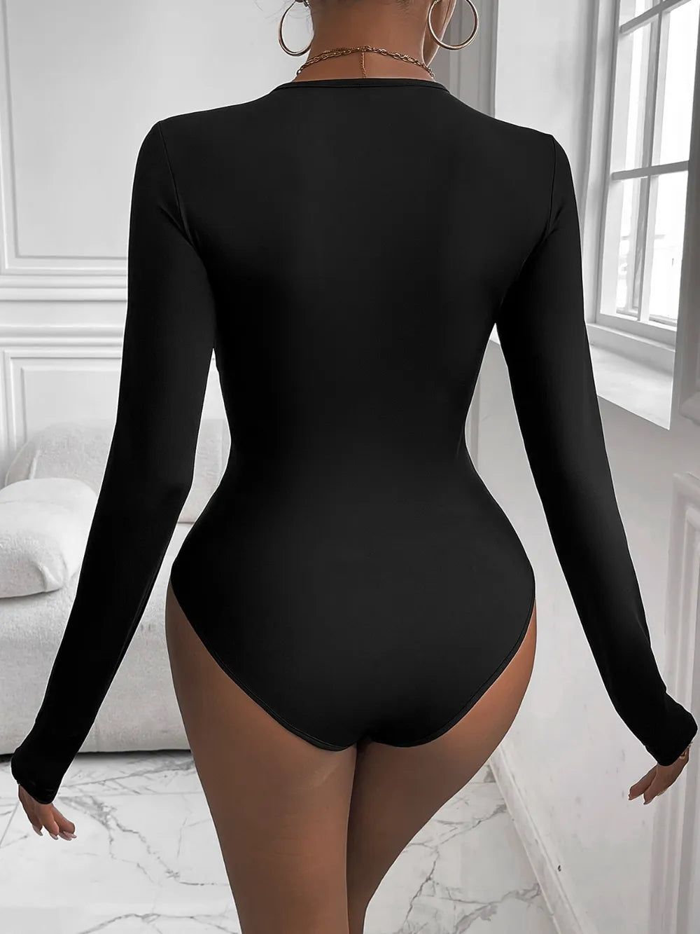 Twisted Front Long Sleeve Bodysuit Secondary image