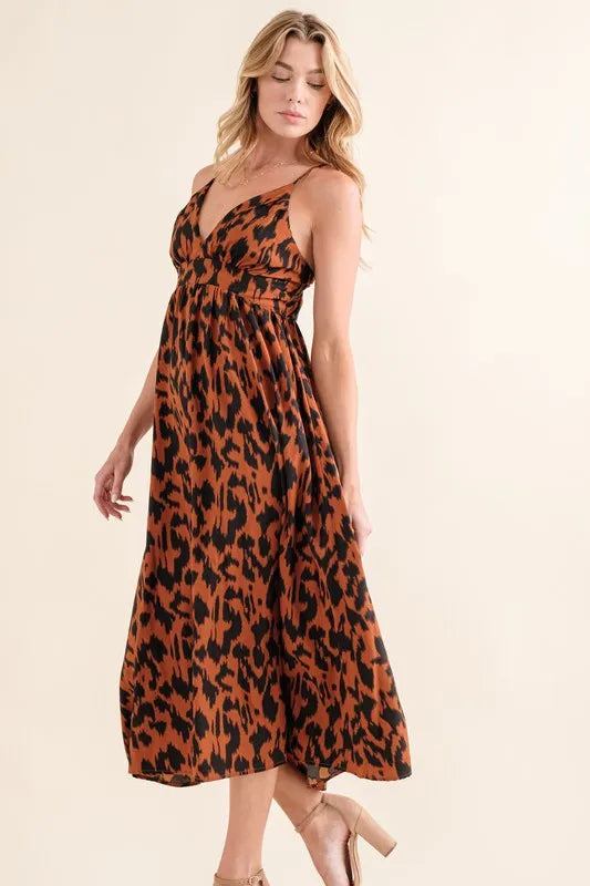 Leopard Print Plunge Maxi Dress Secondary image