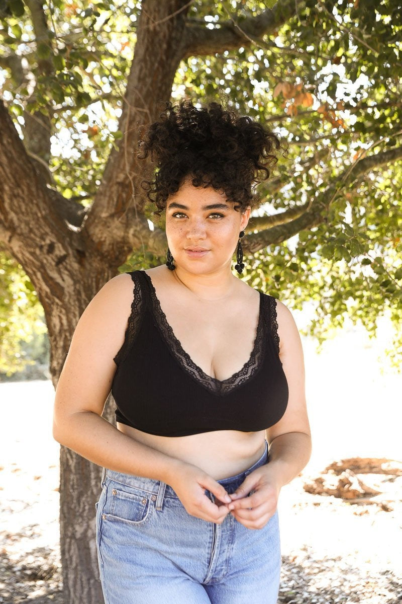 Lace-Trim Padded Bralette