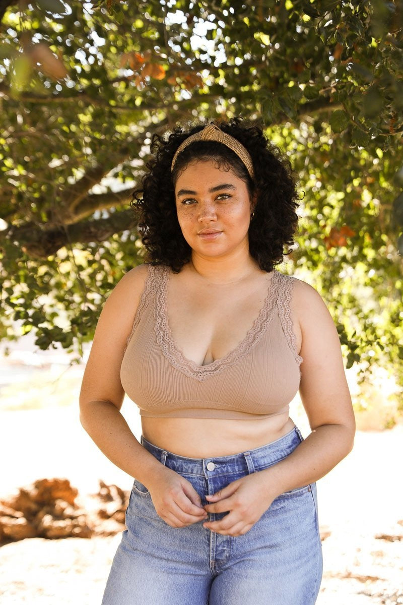 Lace-Trim Padded Bralette