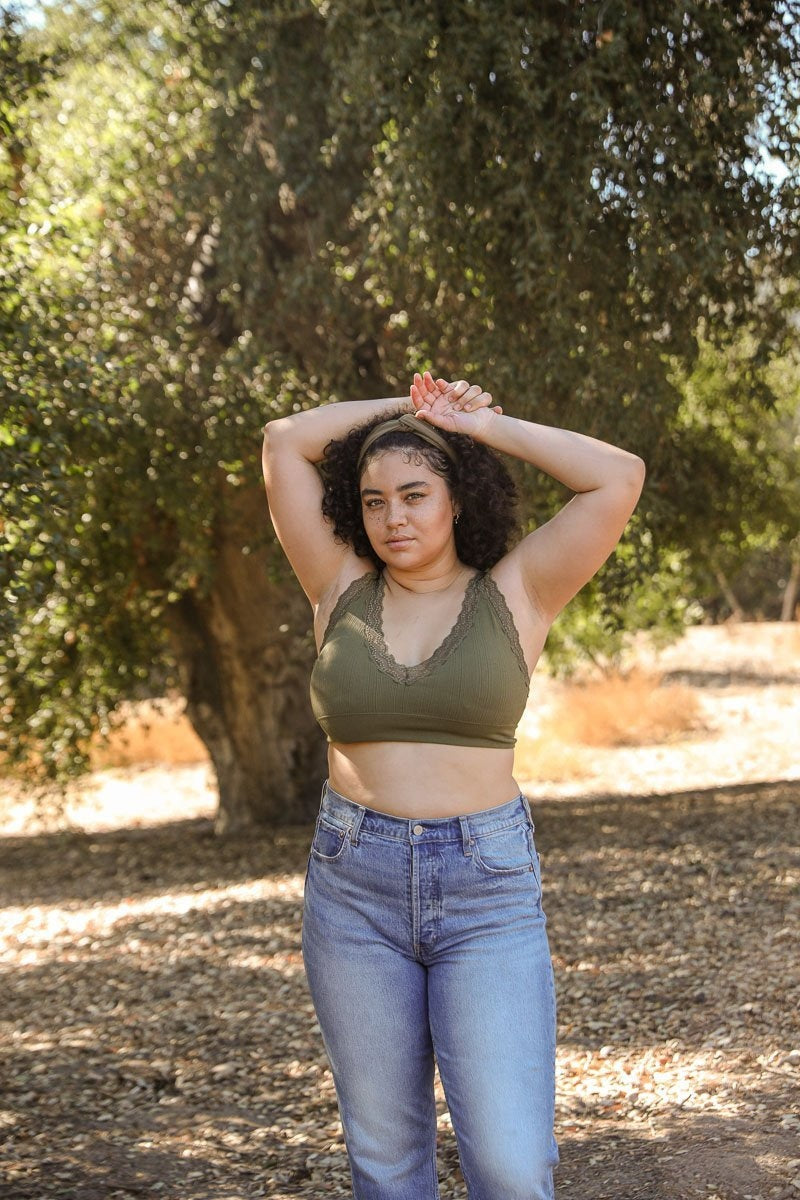 Lace-Trim Padded Bralette
