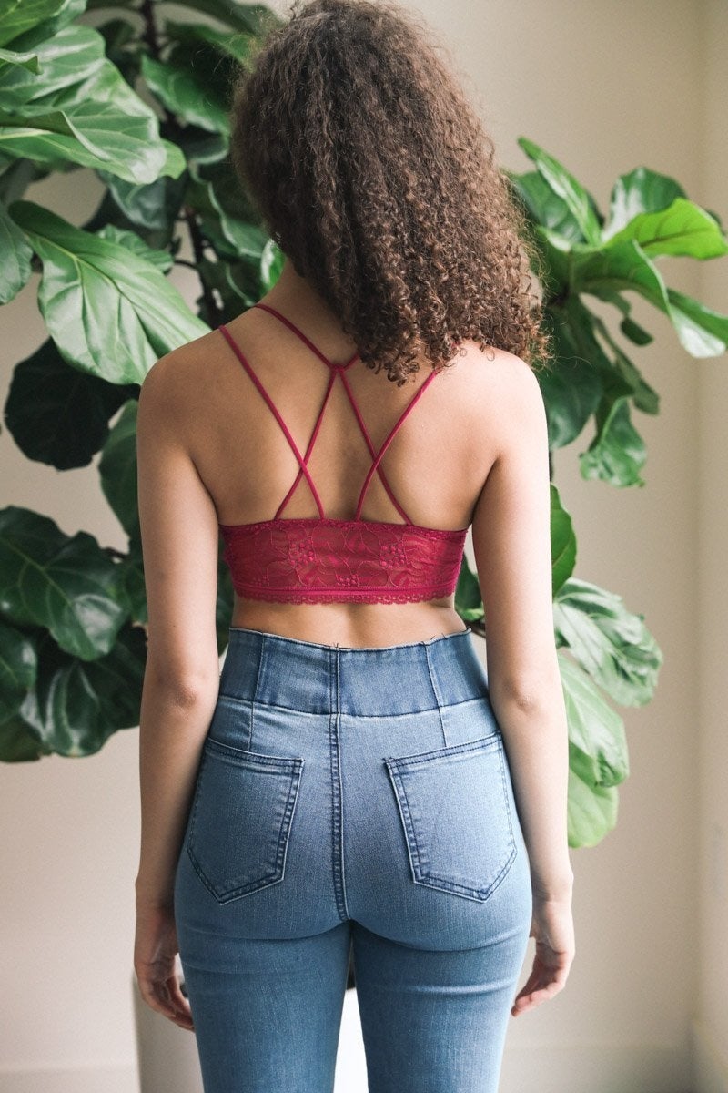 Strappy Geometric Lace Bralette